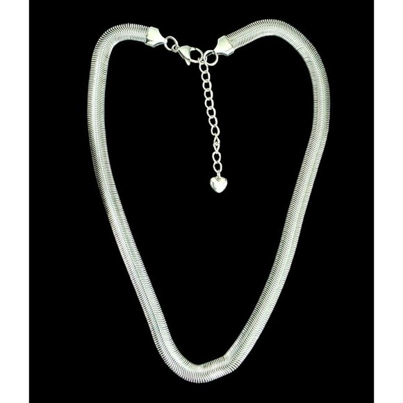 New Tocara Soft Herringbone Necklace Solange Silver Stainless Steel Slinky Chain - Picture 9 of 13